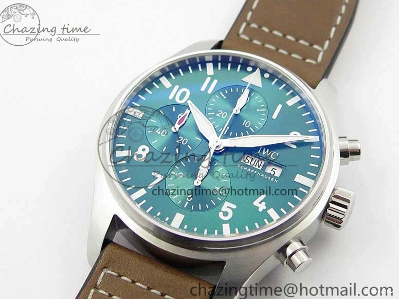 MIROTIME 0509 Pilot Chrono IW377726 ZF 1:1 Best Edition Green Dial on Brown Leather Strap A Trendsetting 7125